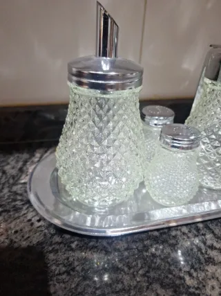 Juego cristal vintage tallado