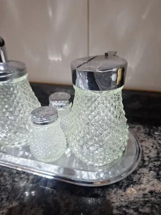 Juego cristal vintage tallado
