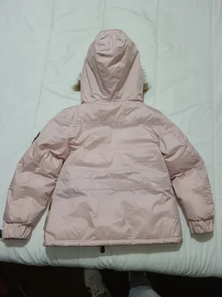 Abrigo niña Norway rosa palo  con capucha