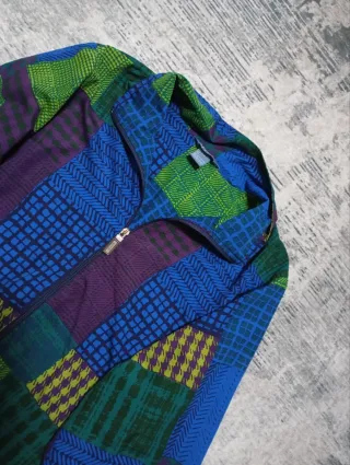 Giacca bomber uomo anni '90 patchwork