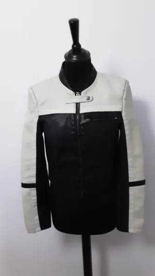 Cazadora Bicolor Cuero Talla XS