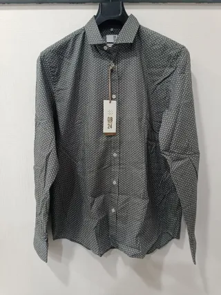 Camicia uomo QB24 fantasia geometrica taglia XL