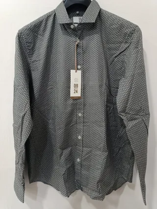 Camicia uomo QB24 fantasia geometrica taglia XL