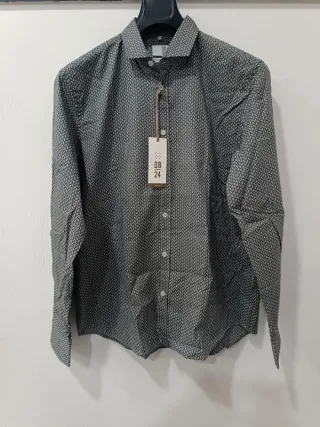Camicia uomo QB24 fantasia geometrica taglia XL