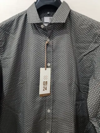 Camicia uomo QB24 fantasia geometrica taglia XL