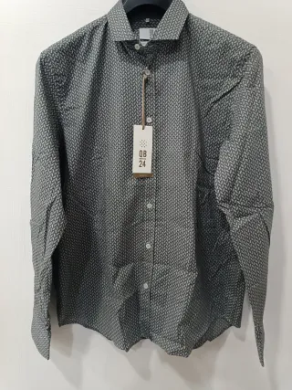 Camicia uomo QB24 fantasia geometrica taglia XL
