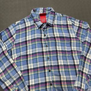 Dickies Camisa Flanela L Mulher Azul Vintage