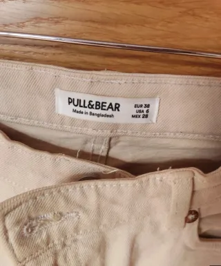 Pantalón Pull&Bear Beige Mujer Talla 38