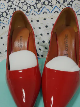 decollete kiss kriss rosso lucido pelle 39