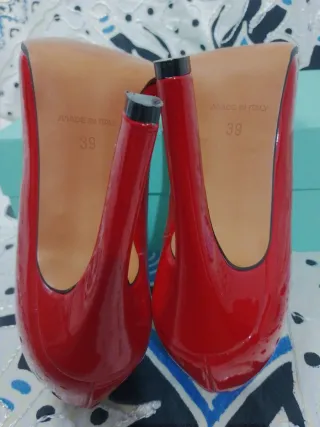 decollete kiss kriss rosso lucido pelle 39