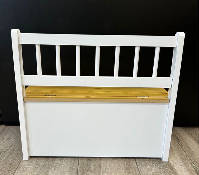 Banco infantil blanco con almacenaje - miniatura 2