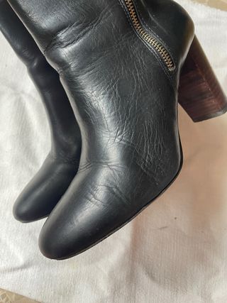 Botines Zara Piel Tacón Madera