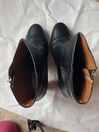 Botines Zara Piel Tacón Madera