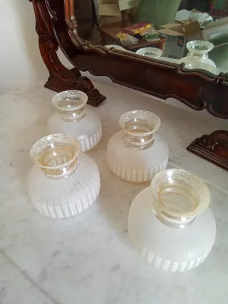 4 Paralumi Vetro Murano - Bianco