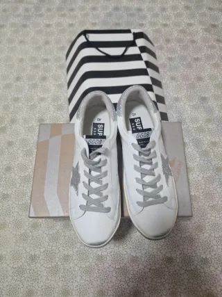 Zapatillas Golden Goose Superstar Blancas y Platea