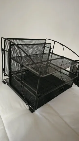 Conjunto Organizadores Escritorio Metal Negro