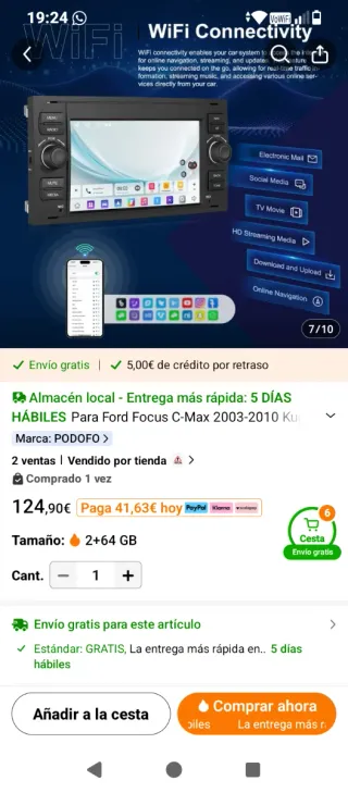 Pantalla para coche Ford