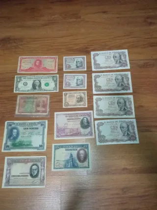 Lote de billetes: Pesetas y más