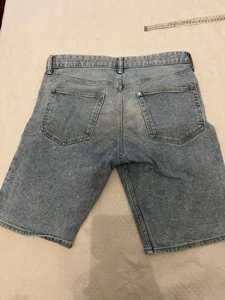 Pantalón Corto Vaquero Slim H&M Azul