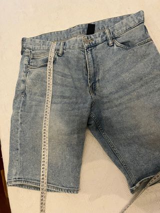 Pantalón Corto Vaquero Slim H&M Azul