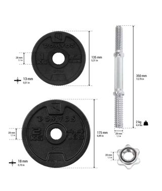 Maletín de pesas y mancuernas 10kg