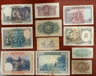 Lote 11 Billetes Antiguos Españoles
