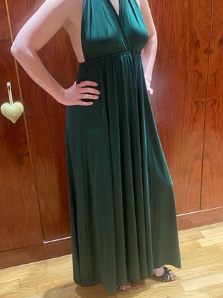 Vestido largo verde super comodo.