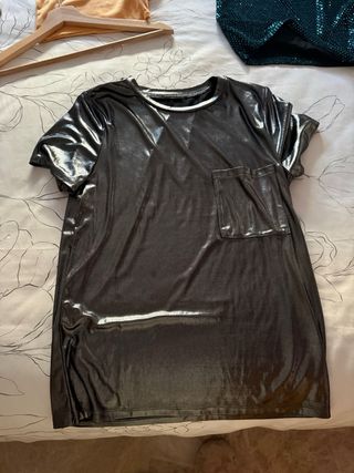 Camiseta Morgan metalizada bolsillo Talla S