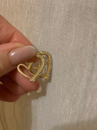 Orecchini a cuore dorati con strass