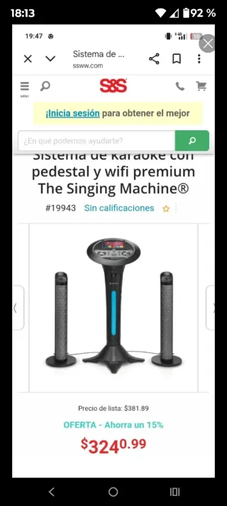 Equipo de Karaoke Negro/Gris