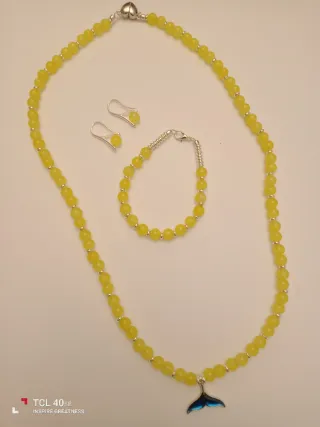 Conjunto Citrino: Collar, Pulsera y Pendientes