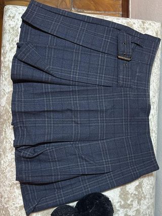 Conjunto Chaqueta y Falda Cuadros Azul Talla S