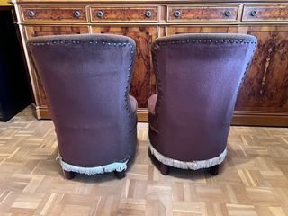 Set di 2 poltrone in stile Luigi XVI in velluto