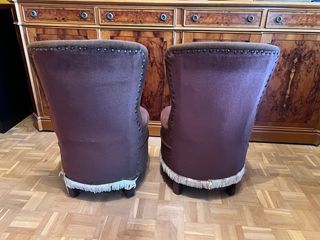 Set di 2 poltrone in stile Luigi XVI in velluto