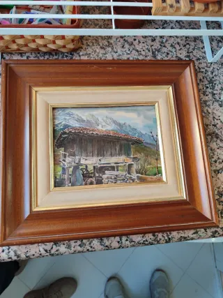 Lote 3 quadri classici con cornice in legno