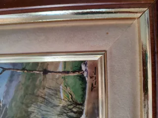 Lote 3 quadri classici con cornice in legno