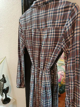 Vestido camisero Vila talla XS cuadros, a estrenar