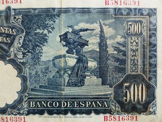 Billete 500 PTA España 16 Nov 1951 circulado.