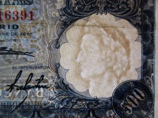 Billete 500 PTA España 16 Nov 1951 circulado.