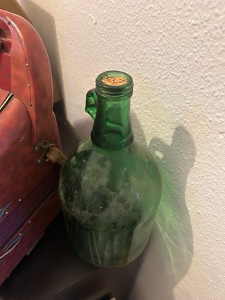 Bicchiere verde Damajuana con manico