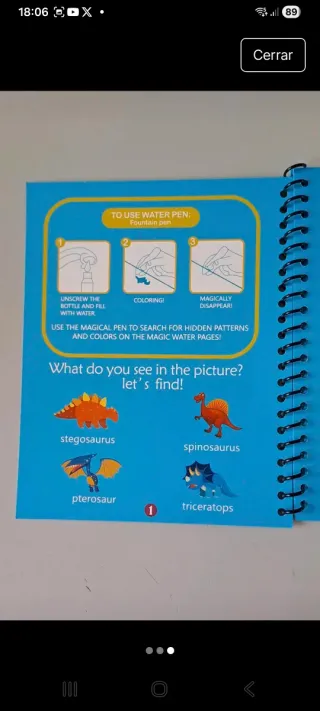 Libro para colorear con agua infantil