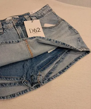 Falda pantalón mini denim Stradivarius Talla 38