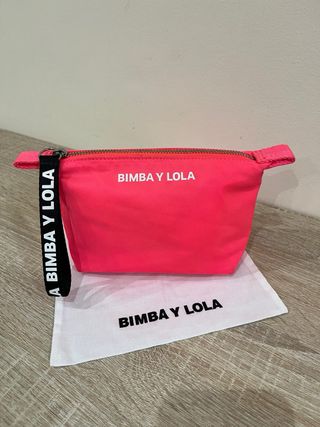 Neceser y cartera Bimba y Lola beige y rosa