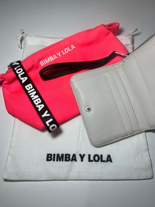 Neceser y cartera Bimba y Lola beige y rosa