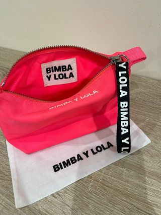 Neceser y cartera Bimba y Lola beige y rosa