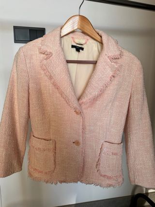 Blazer corto rosa tweed