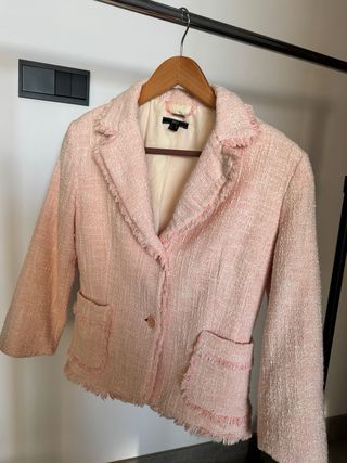 Blazer corto rosa tweed