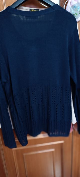 Chaqueta de punto calada azul marino Jordal