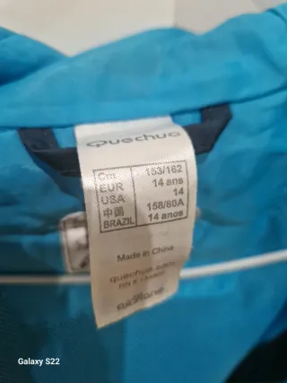 Chubasquero Quechua niño azul