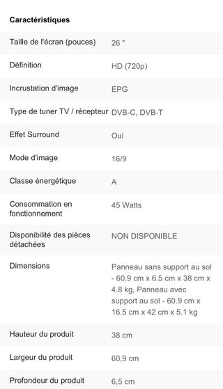 TV TCL L26E4103 LCD 26